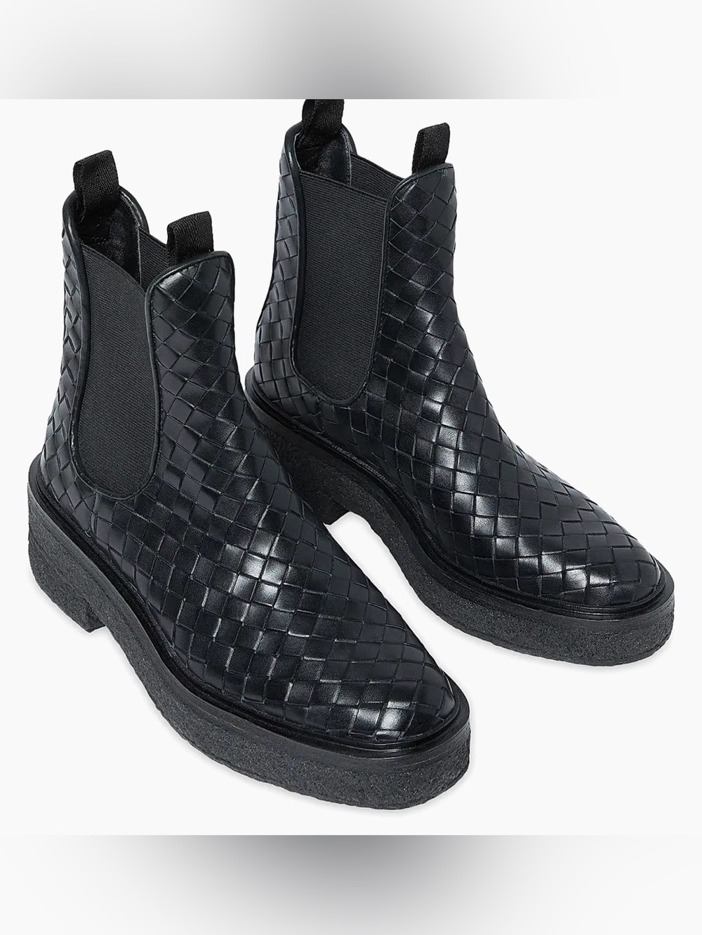 Loeffler Randall Black Woven Platform Chelsea Boots size 9 New - Picture 3 of 11